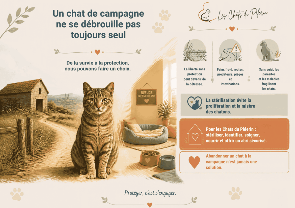 La réalité des chats de chats de campagne